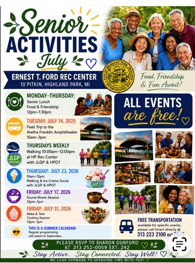 Senior Calendar July 2026
