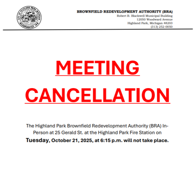 BRA Meeting Cancelled for October 21, 2025