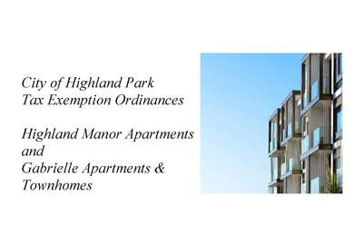 Tax Exemption Ordinances