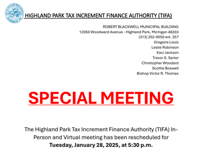 TIFA Special Meeting Tuesday, Jan. 28, 2025