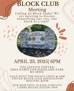 Upcoming United Block Club Association Meeting!