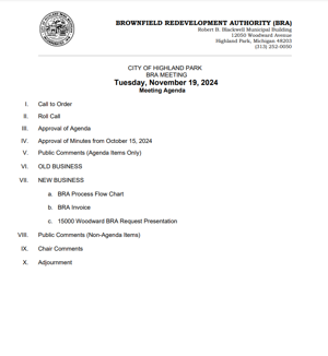 Brownfield Redevelopment Authority Agenda